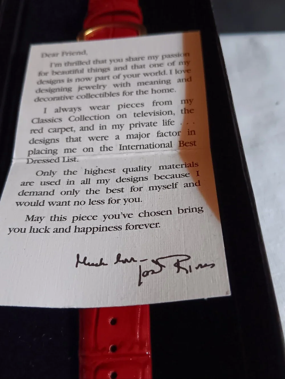 Mint In Box Joan Rivers Watch New Battery Red Croc Tested